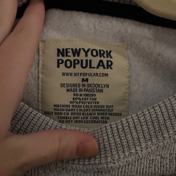 Boston Crewneck Sweater in Light Gray - Picture 2 of 2